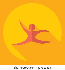 Flat modern design with shadow  Icon stick figure 
