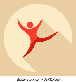 Flat modern design with shadow  Icon stick figure 