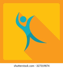 Flat modern design with shadow  Icon stick figure 