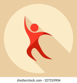 Flat modern design with shadow  Icon stick figure 