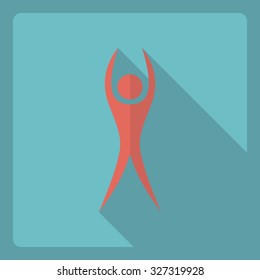 Flat modern design with shadow  Icon stick figure 