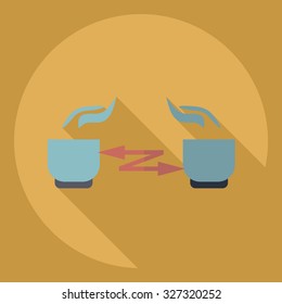 Flat modern design with shadow  Icon lunch