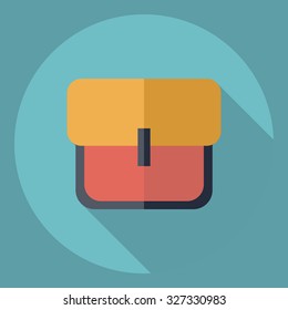 Flat modern design with shadow  Icon briefcase