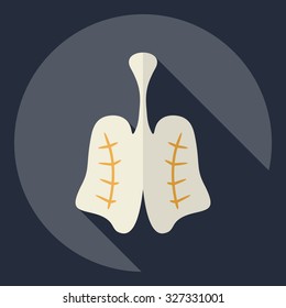 Flat modern design with shadow  Icon lungs