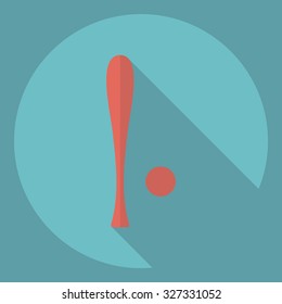 Flat modern design with shadow  Icon baseball