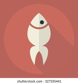Flat modern design with shadow  Icon sea fish