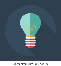 Flat modern design with shadow  Icon lightbulb