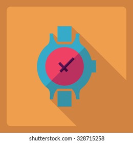 Flat modern design with shadow  Icon  clock