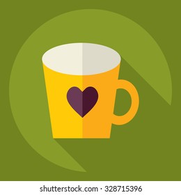 Flat modern design with shadow  Icon cup