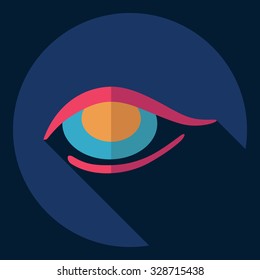 Flat modern design with shadow  Icon eye