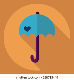 Flat modern design with shadow  Icon umbrella