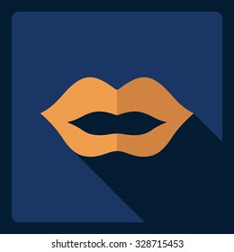 Flat modern design with shadow  Icon lipstick