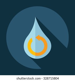 Flat modern design with shadow  Icon water cycle