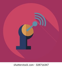 Flat modern design with shadow  Icon satellite