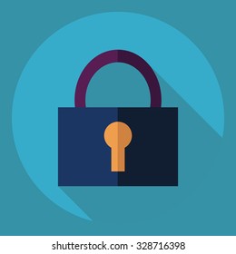 Flat modern design with shadow  Icon lock