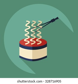 Flat modern design with shadow  Icon  noodles