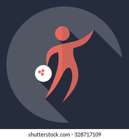 Flat modern design with shadow  Icon stick figure