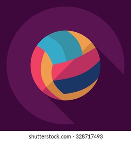 Flat modern design with shadow  Icon volleyball