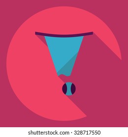Flat modern design with shadow  Icon basketball