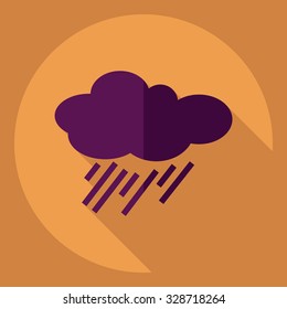 Flat modern design with shadow  Icon rain