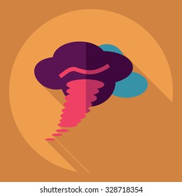 Flat modern design with shadow  Icon tornado