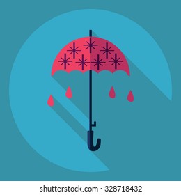 Flat modern design with shadow  Icon snow umbrella