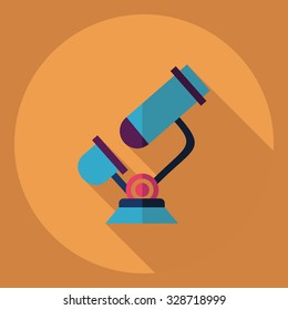 Flat modern design with shadow  Icon microscope