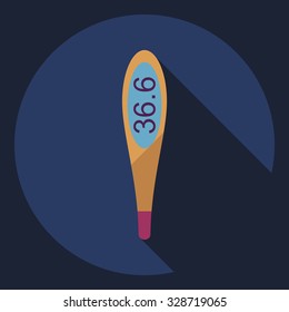 Flat modern design with shadow  Icon thermometer