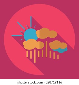 Flat modern design with shadow  Icon rain