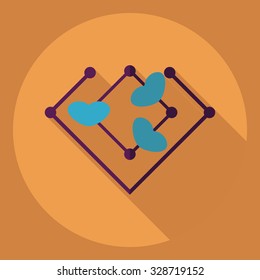 Flat modern design with shadow  Icon heart organ