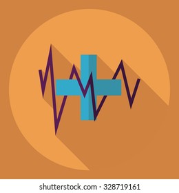 Flat modern design with shadow  Icon heart organ