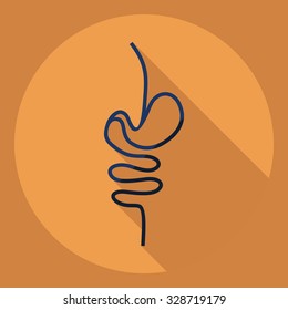 Flat modern design with shadow  Icon intestines