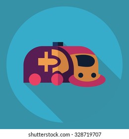 Flat modern design with shadow Icon ambulance