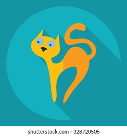 Flat modern design with shadow  Icon cat