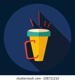 Flat modern design with shadow  Icon microphone