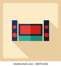 Flat modern design with shadow  Icon theater