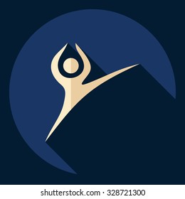 Flat modern design with shadow  Icon stick figure 