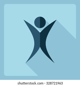 Flat modern design with shadow  Icon stick figure 