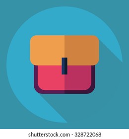 Flat modern design with shadow  Icon briefcase