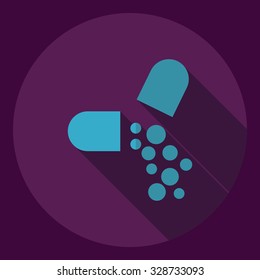 Flat modern design with shadow Icon medicament