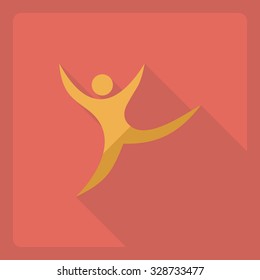 Flat modern design with shadow  Icon stick figure 