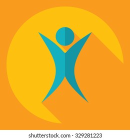 Flat modern design with shadow,  Icon stick figure 