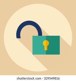 Flat modern design with shadow  Icon lock