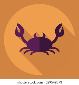 Flat modern design with shadow  Icon crab