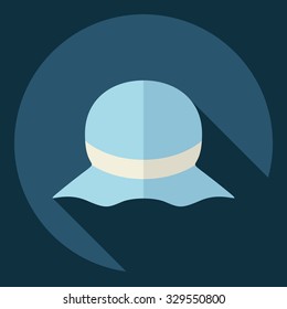 Flat modern design with shadow  Icon hat