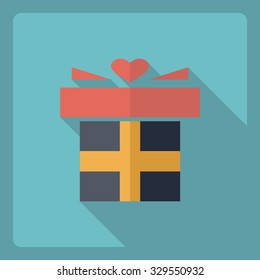 Flat modern design with shadow  Icon gift
