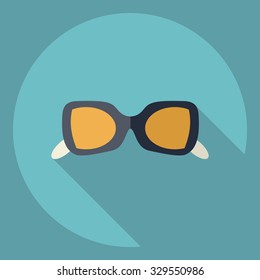 Flat modern design with shadow  Icon eyeglasses