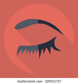 Flat modern design with shadow  Icon eye
