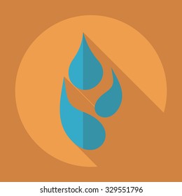 Flat modern design with shadow  Icon water drop