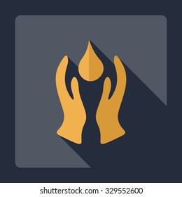 Flat modern design with shadow  Icon water drop